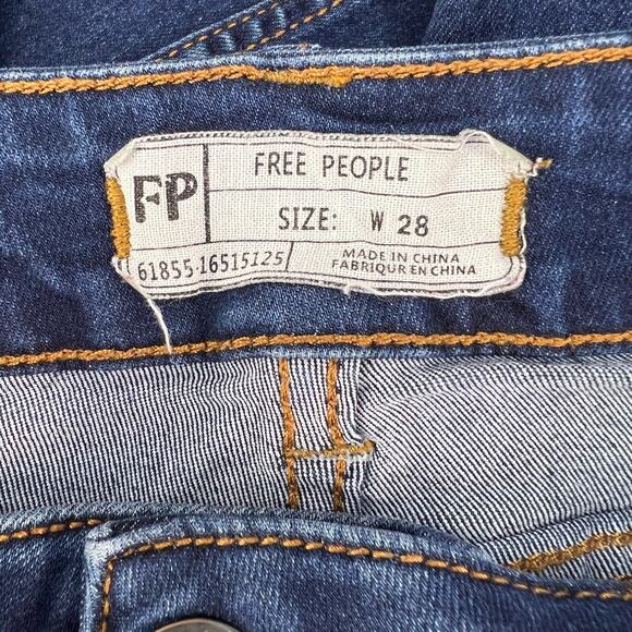 Free People Jeans Women's 28 (6) Blue Skinny Ankle Patch Pocket Preppy Normcore - Picture 12 of 14
